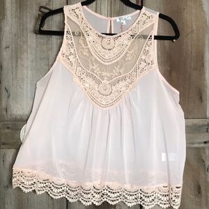 TCEC Pale Pink Lacey Tank